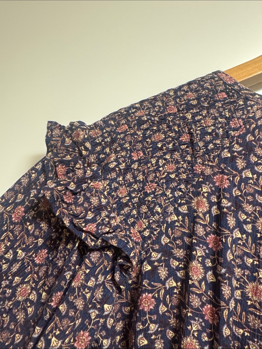 Mango Navy Floral Girls' Dress with Pink Accents - Picture 4 of 4